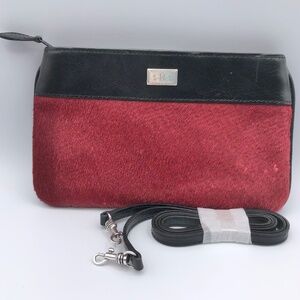 Vintage Brighton Black and Red "Hair on Hide" Thompson Clutch Crossbody Purse